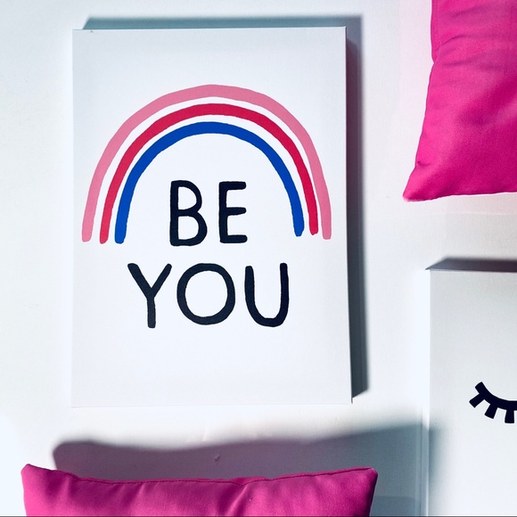 None Other - Canvas “Be You” Rainbow Wall Art